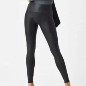 SPANX Faux Leather Leggings Black Size Medium